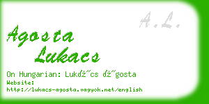 agosta lukacs business card